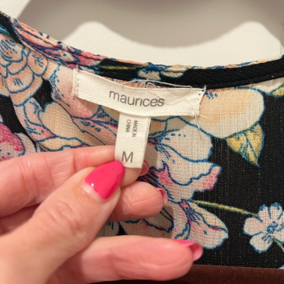 Maurices Black Floral Kimono Blouse - Picture 3 of 4